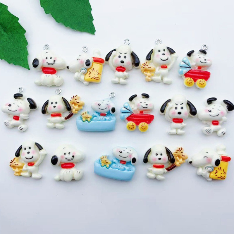 Resin Art Notes - 12pcs resin cartoon dog pendant, DIY