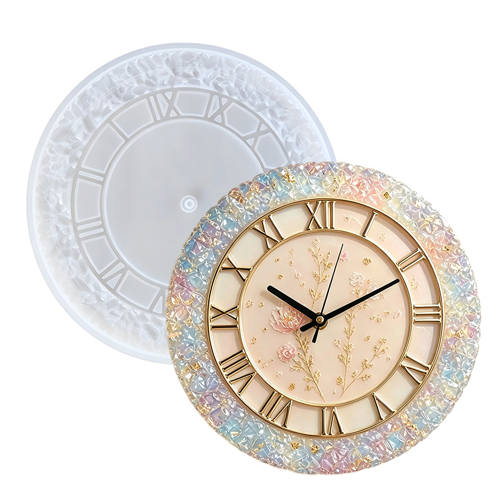 Resin Art Table - Diamond Faceted Clock Silicone Mold for