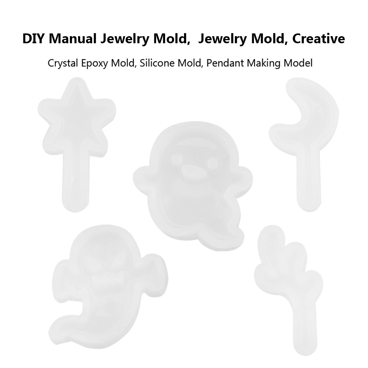 Resin Art Studio - 5Pcs Delicate Silicone Crystal Epoxy Mold