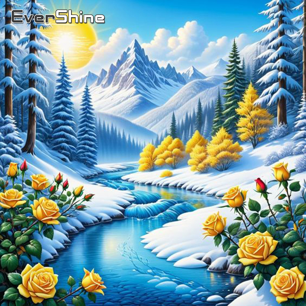 Resin Art Flower - Evershine River Diamond Painting Landscape New