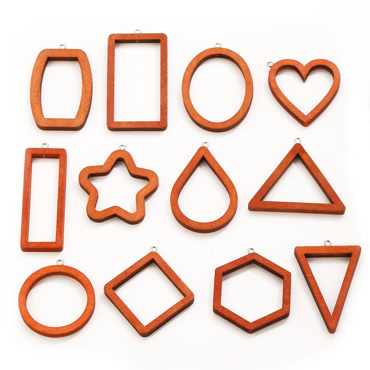 Resin Art Notes - 10PCS Triangle Rectangle Wood Geometric Charms