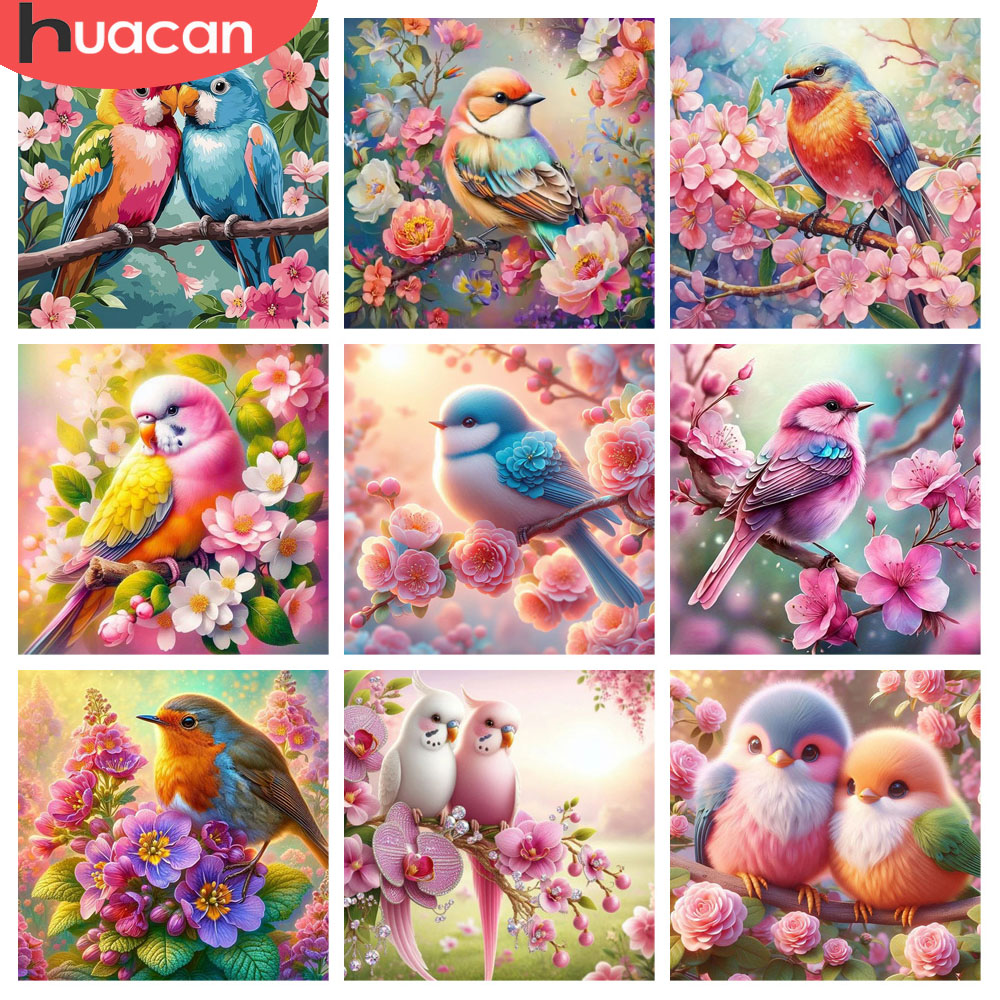 HUACAN Diamond Painting Bird F - Resin Art Rose ulasan dan harga