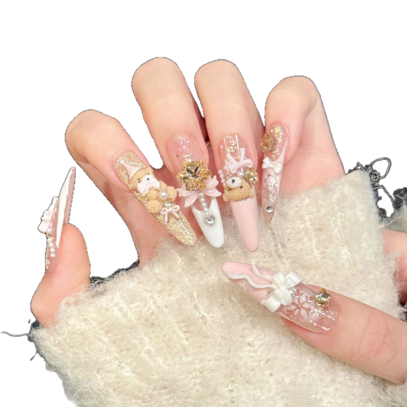 10Pcs Handmade Press On Nails  - Resin Art Sticker ulasan dan harga