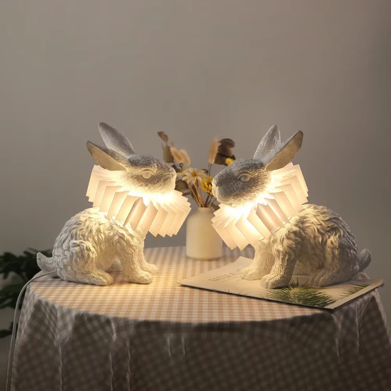 Rabbit table lamp Cute Resin a - Resin Art On Floor ulasan dan harga