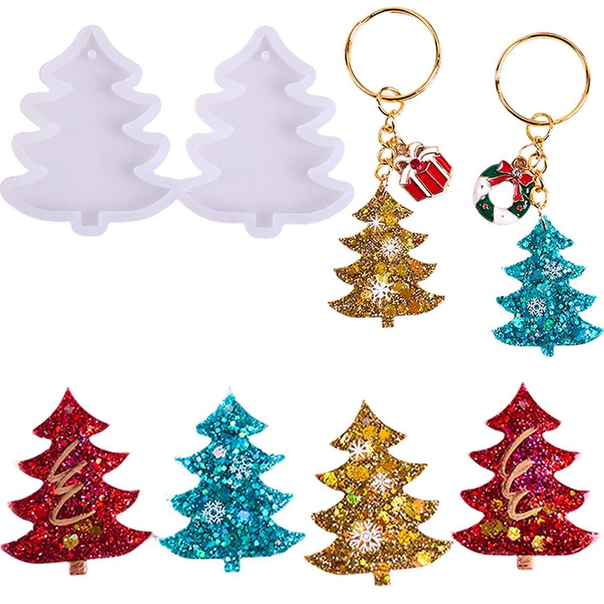 3D Christmas Tree Pendant Sili - Resin Art Uv ulasan dan harga