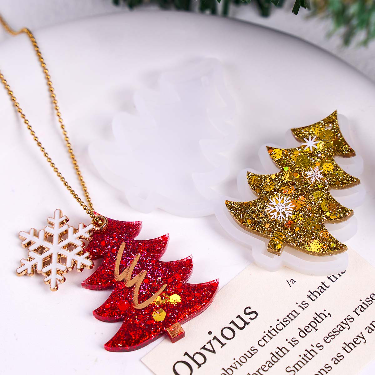 3D Christmas Tree Pendant Sili - Resin Art Uv ulasan dan harga