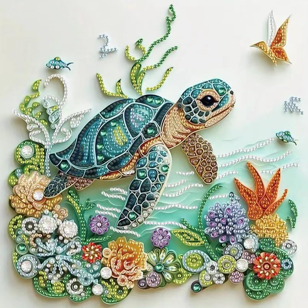 Sea Turtle Animal Diamond Pain - Resin Art Flower ulasan dan harga