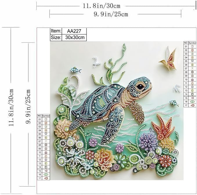 Sea Turtle Animal Diamond Pain - Resin Art Flower ulasan dan harga