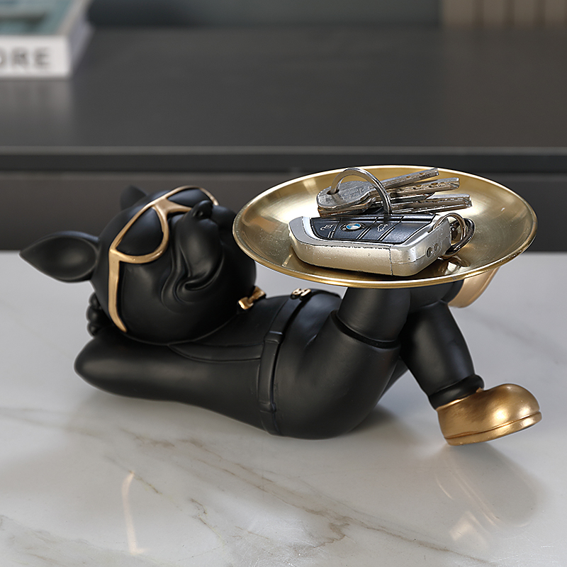 Cool French Bulldog Figurine W - Resin Art Table ulasan dan harga
