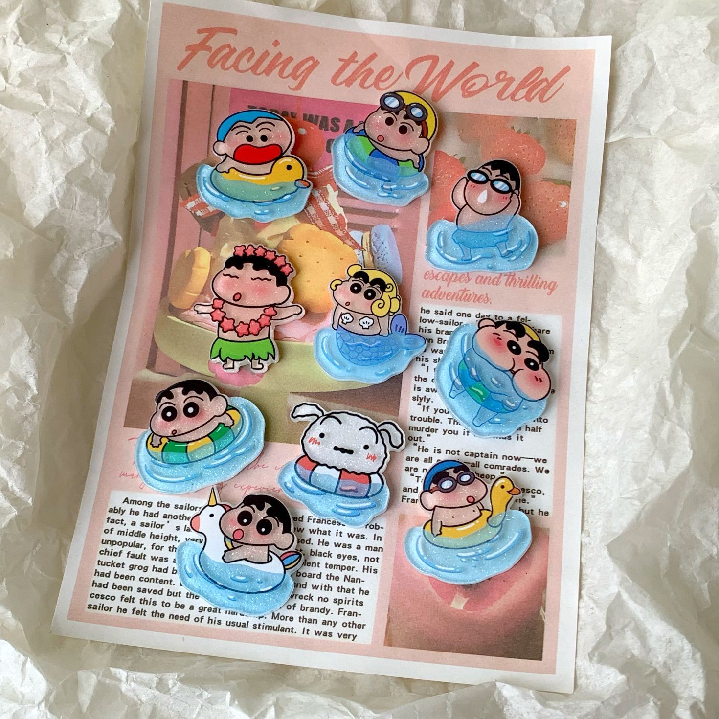 Crayon Shin-chan resin accesso - Resin Art Sticker ulasan dan harga