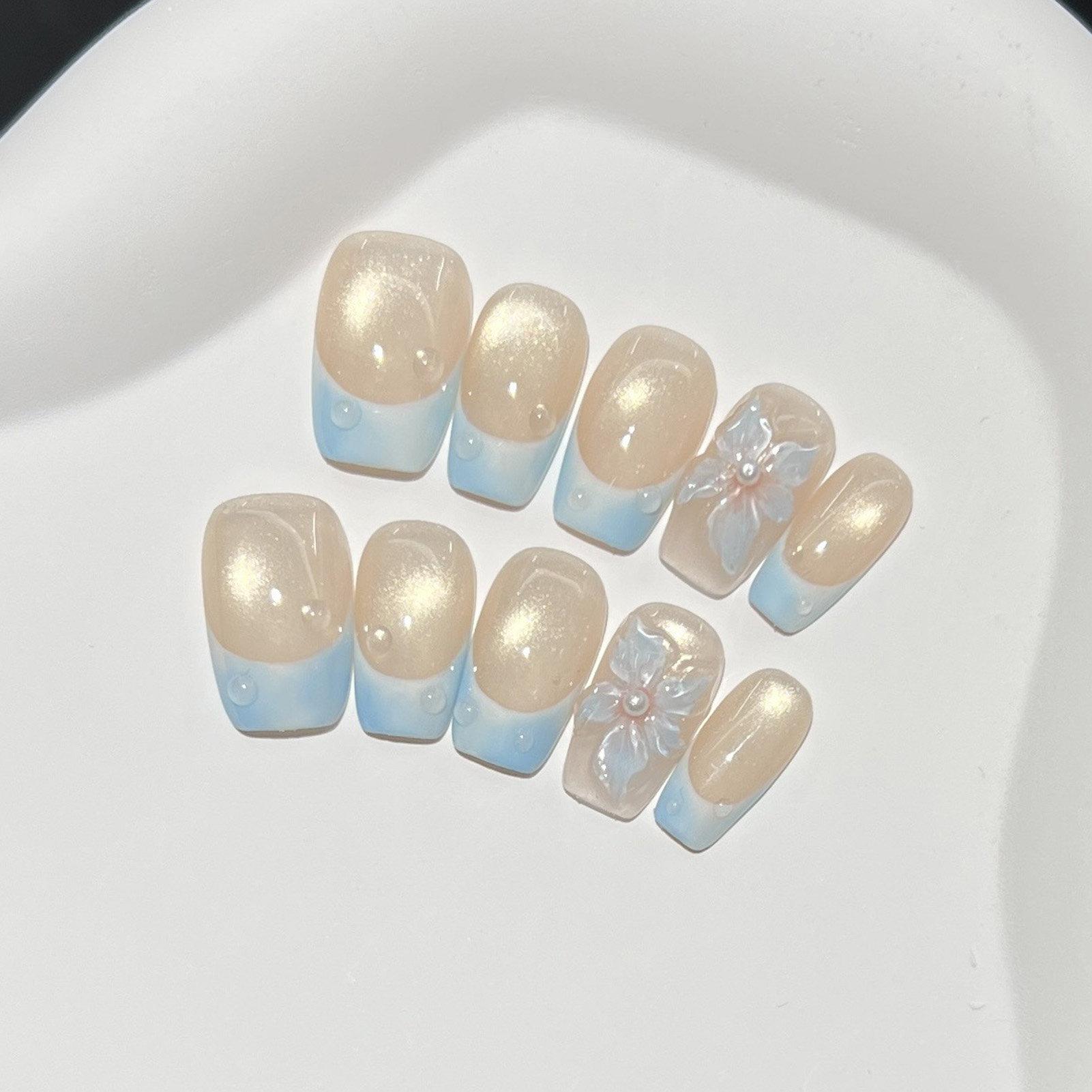 10pcs French Blue Glossy Flora - Resin Art Use ulasan dan harga
