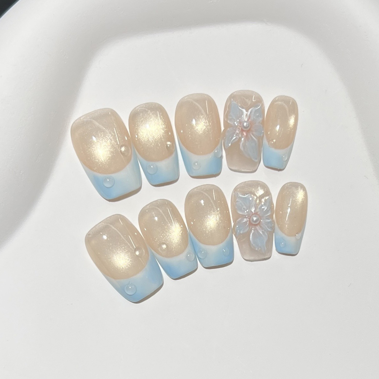 10pcs French Blue Glossy Flora - Resin Art Use ulasan dan harga