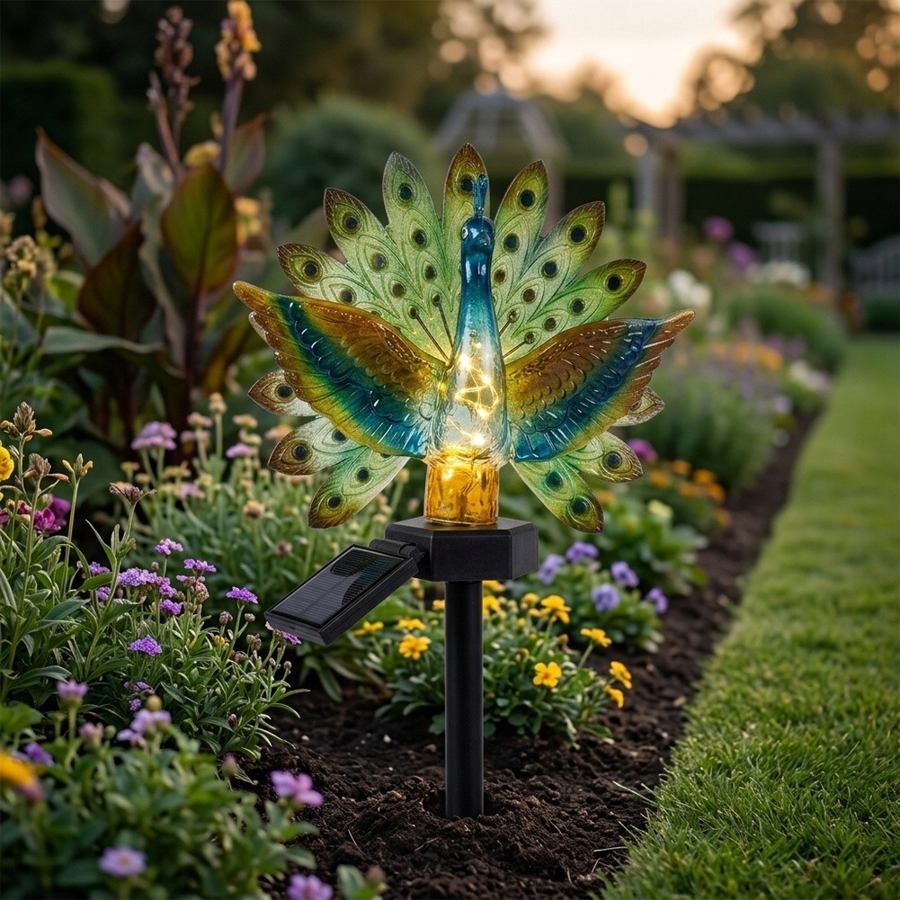 Resin Solar Peacock Garden Art - Resin Art Use ulasan dan harga