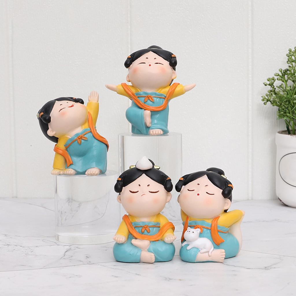 Cute Chinese Lady Yoga Statue  - Resin Art Studio ulasan dan harga