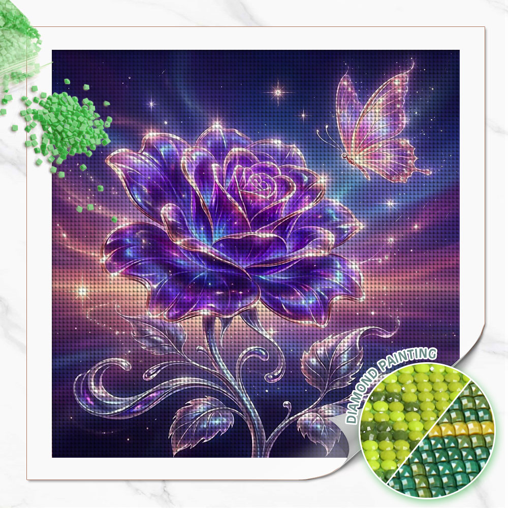 Huacan Full Square Round Diamo - Resin Art Rose ulasan dan harga