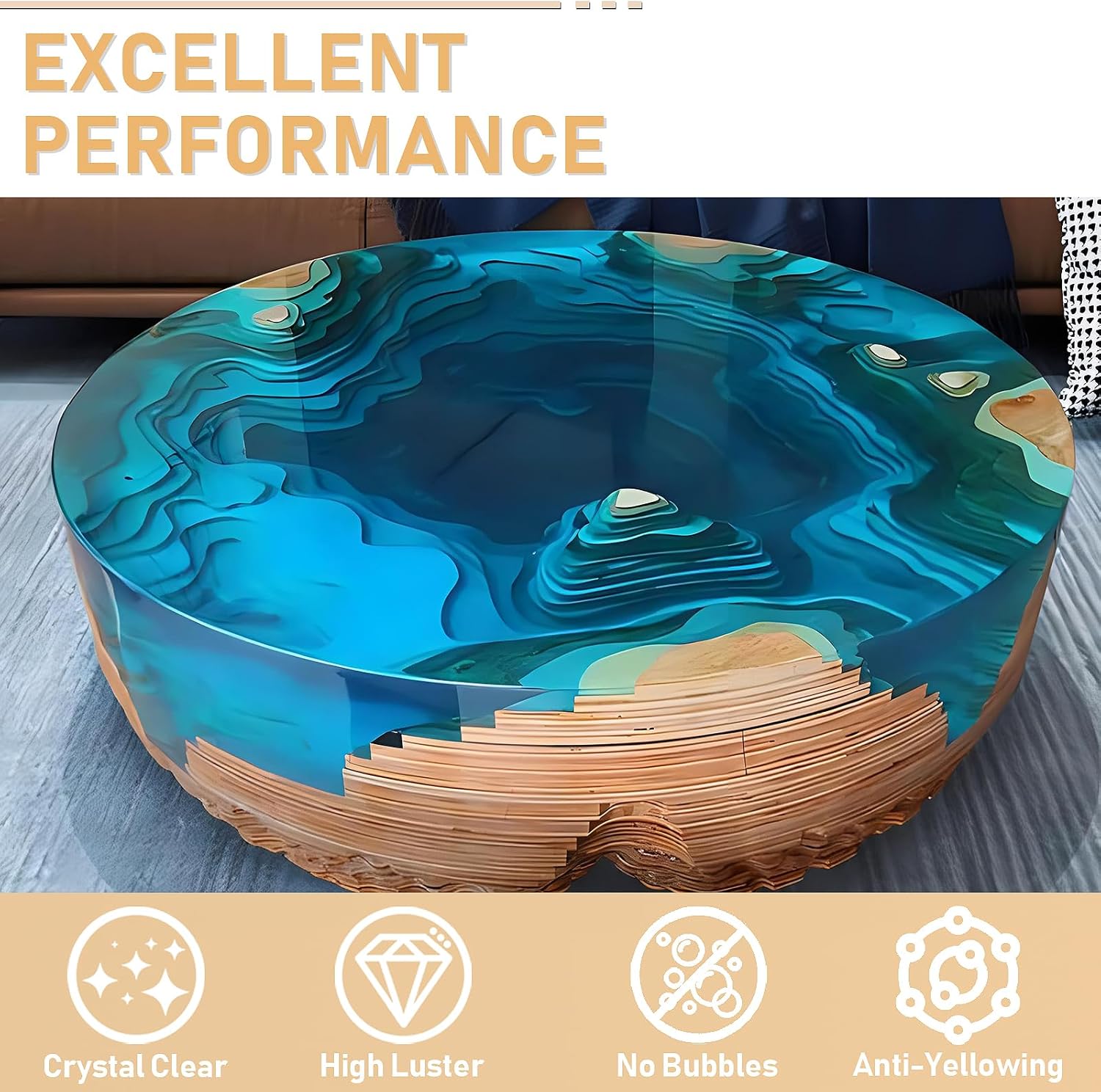17.6oz/33.8oz AB Resin Epoxy G - Resin Art Table ulasan dan harga