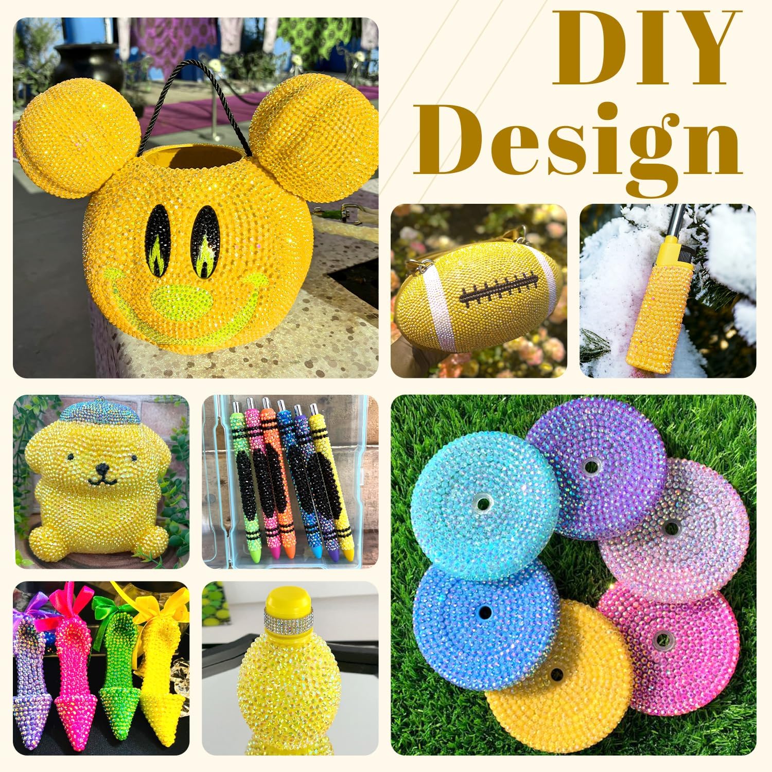 Lemon Yellow Resin Rhinestones - Resin Art Quantity ulasan dan harga