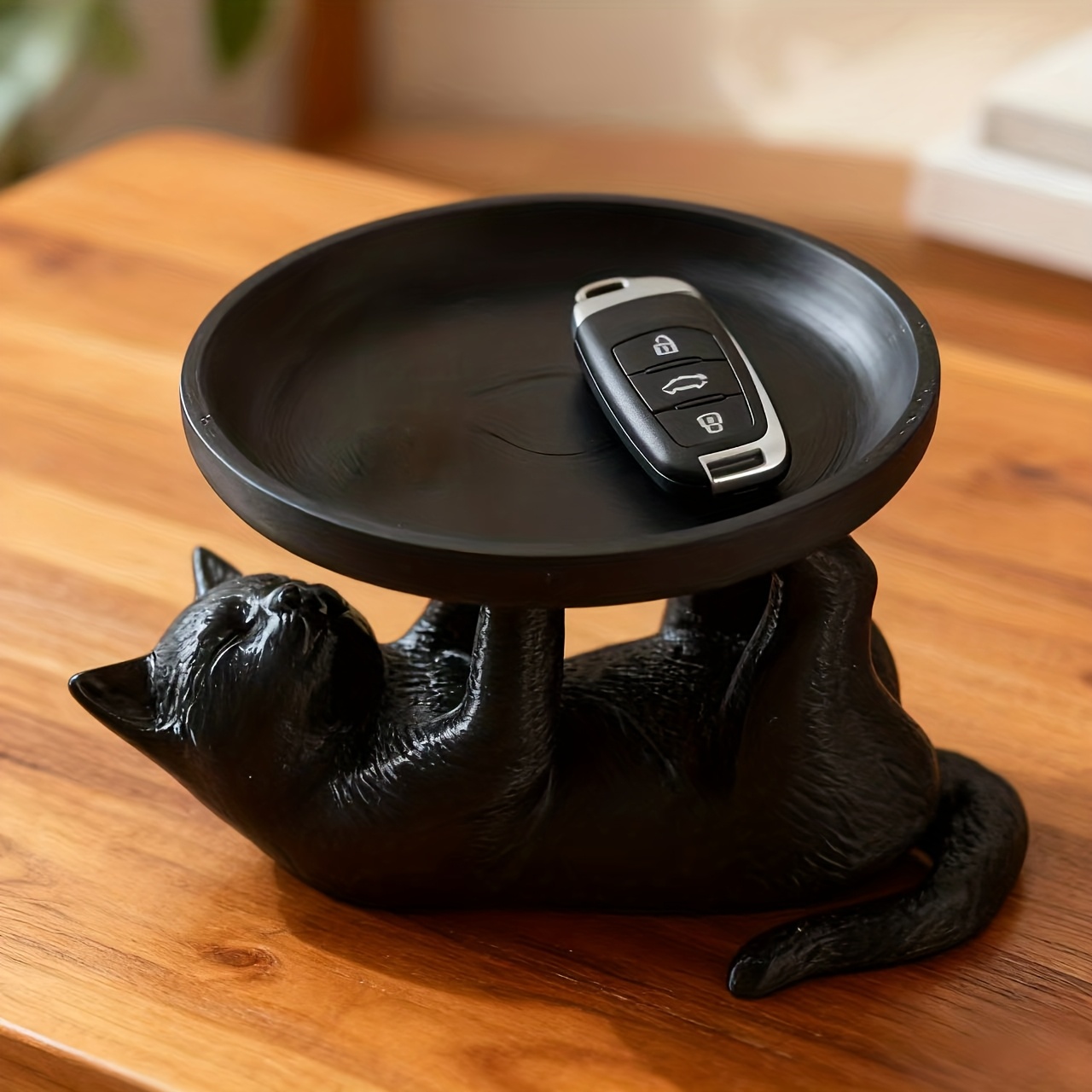 1Pc Resin Cat Statue with Tray - Resin Art Table ulasan dan harga