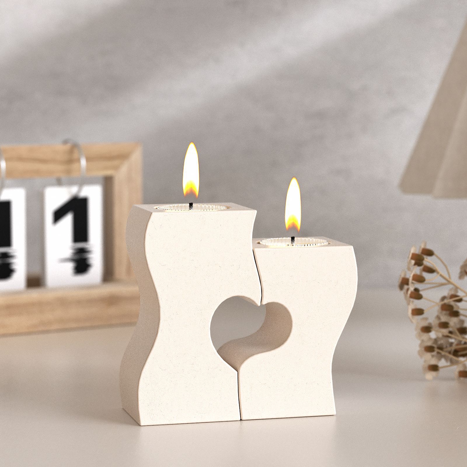 S Heart Candlestick Silicone M - Resin Art Uv ulasan dan harga