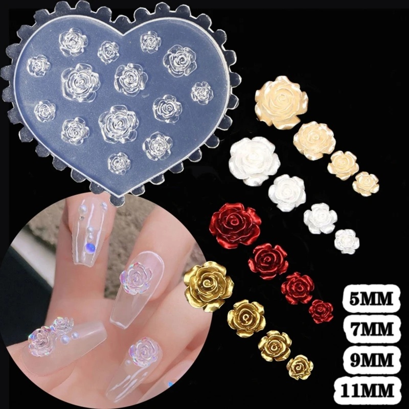 3D Rose Flower Nail Art Decora - Resin Art Rose ulasan dan harga