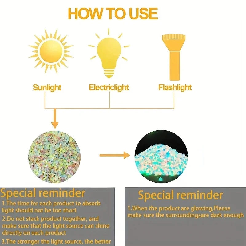 50-200pcs Glow in The Dark Peb - Resin Art Light ulasan dan harga
