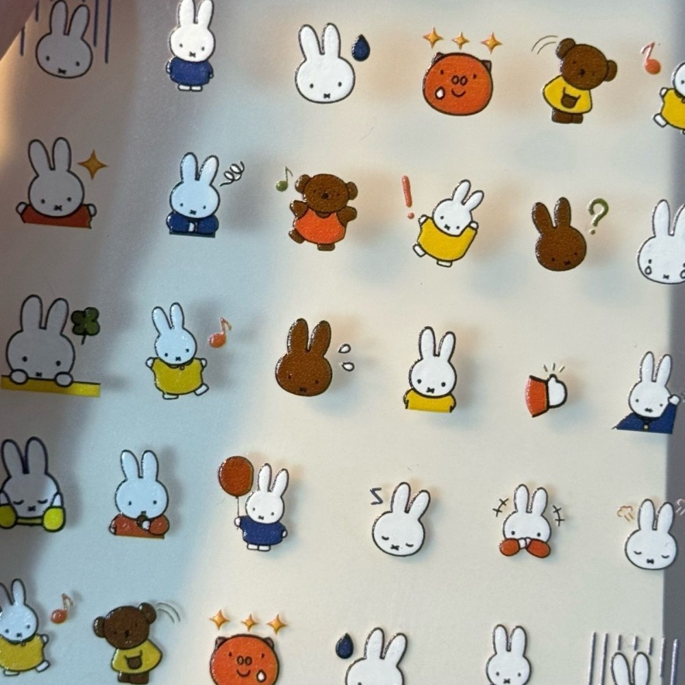 Kawaii Miffy Cute Embossed 3D  - Resin Art Sticker ulasan dan harga