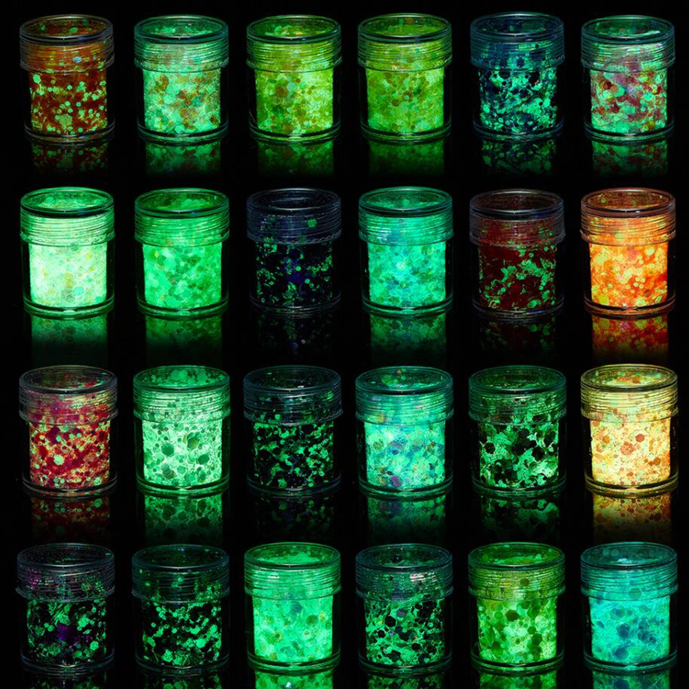 24 Colors Luminous Sequins Glo - Resin Art Light ulasan dan harga