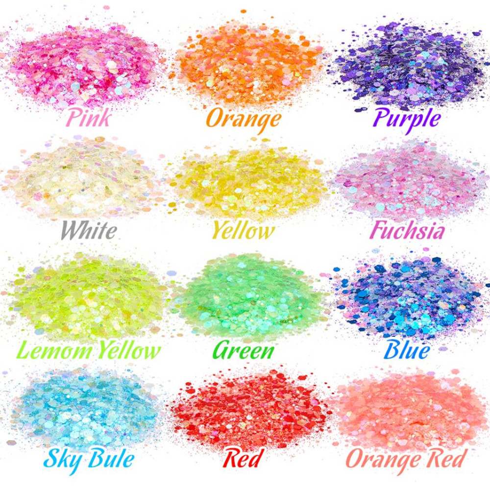 24 Colors Luminous Sequins Glo - Resin Art Light ulasan dan harga