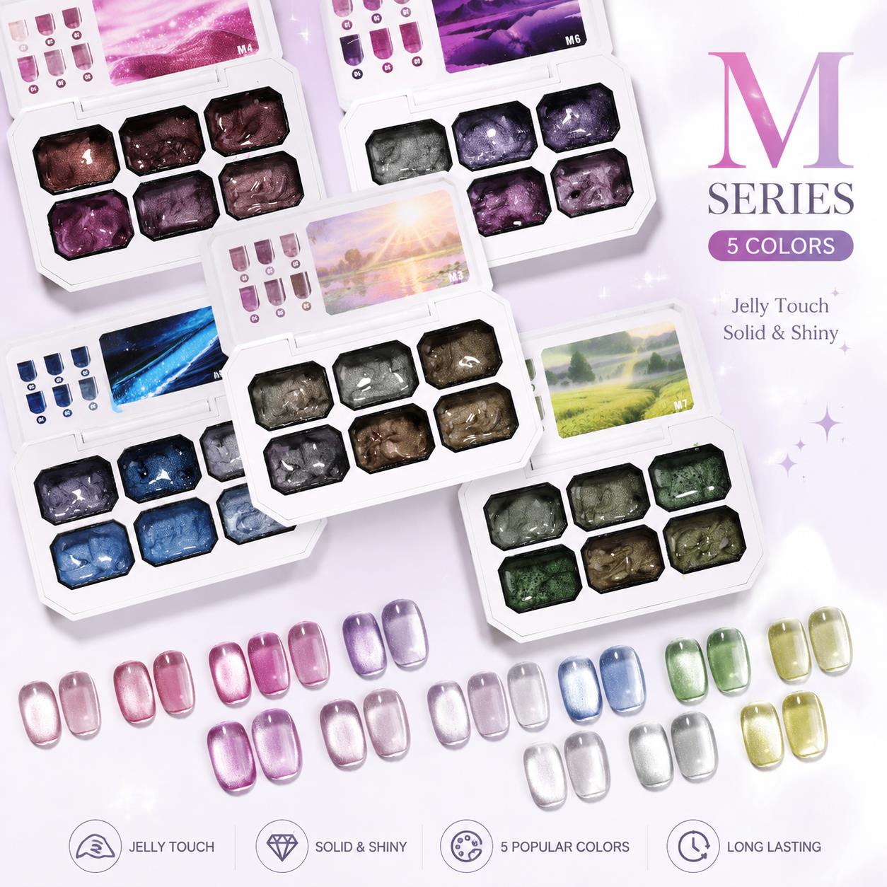 6 Colors Solid Cat Eye Gel Pal - Resin Art Uv ulasan dan harga