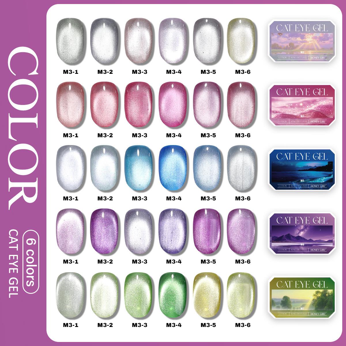 6 Colors Solid Cat Eye Gel Pal - Resin Art Uv ulasan dan harga