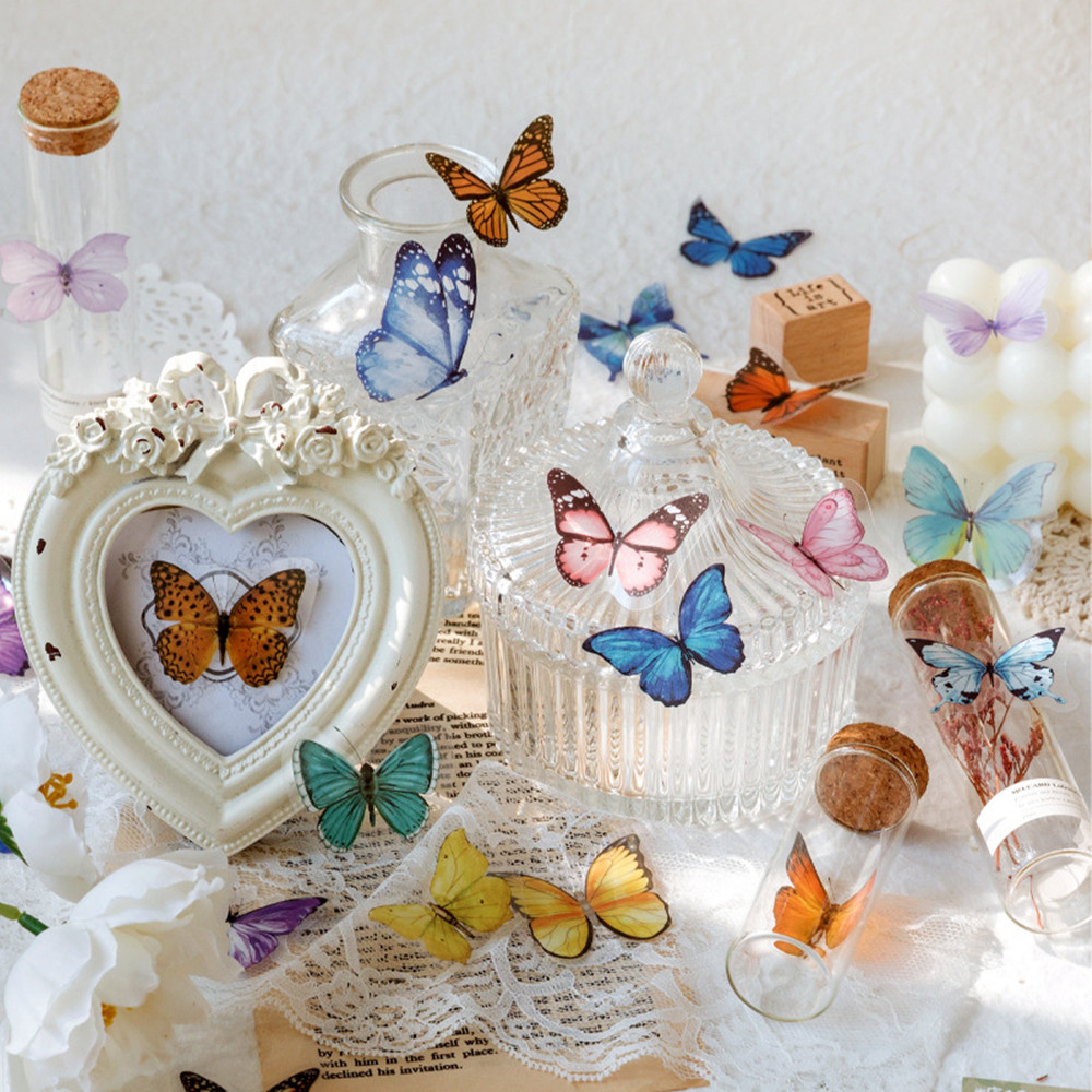 40Pcs/Bag Butterfly Stickers P - Resin Art Sticker ulasan dan harga