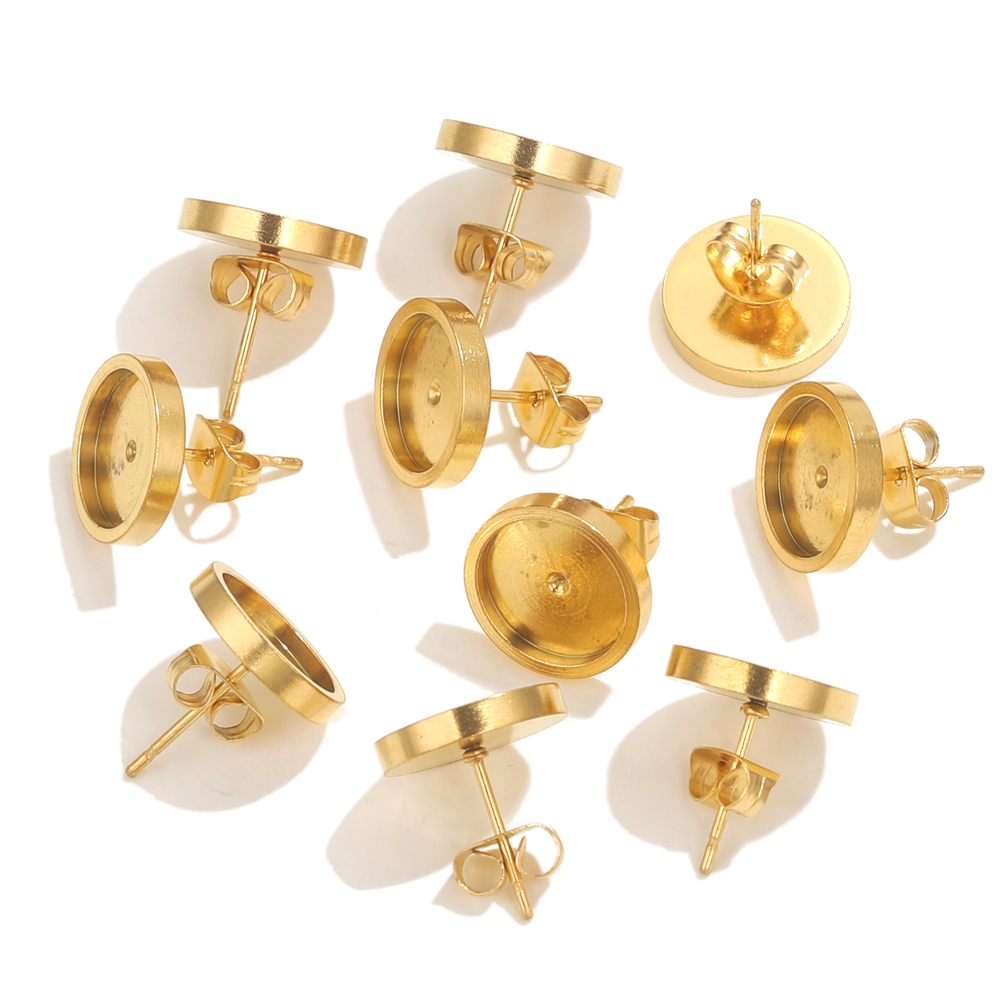 10pcs Stainless Steel Gold Ear - Resin Art Notes ulasan dan harga