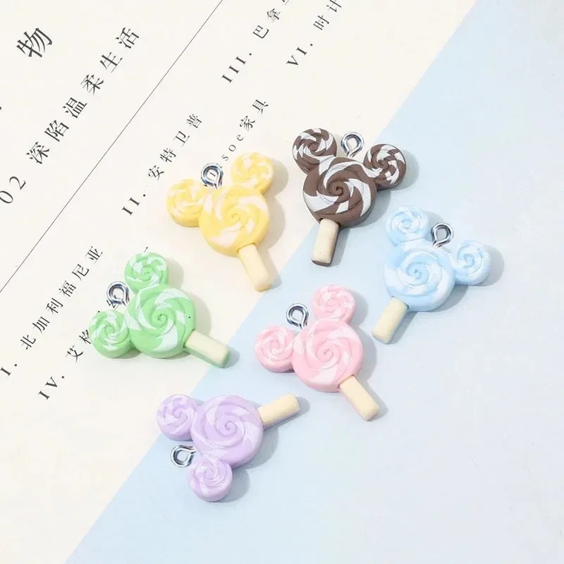 10Pcs Kawaii Mouse Lollipop Re - Resin Art Handmade ulasan dan harga